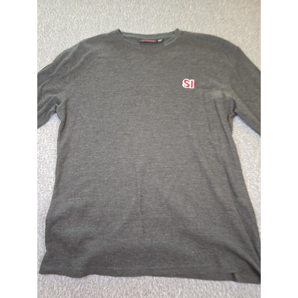 Sports Illustrated SI Thermal Shirt Men's XL Gray Long Sleeve Waffle Knit Logo